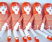 Handmade retro rag doll designed by Jane Foster 60s style