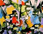 Abstract painting, bright and lively, 22 x 16, original fine art, Mid century Modernist style