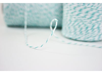 Aqua Bakers Twine -Blue & White - 20 yards sampler Il_570xn