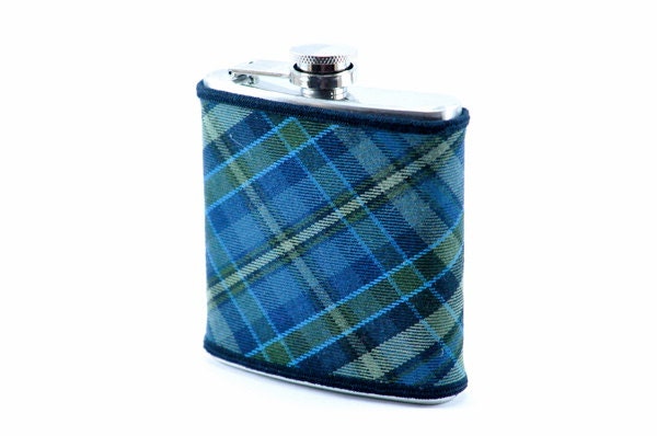 Flask Plaid Suiting Covered 6oz