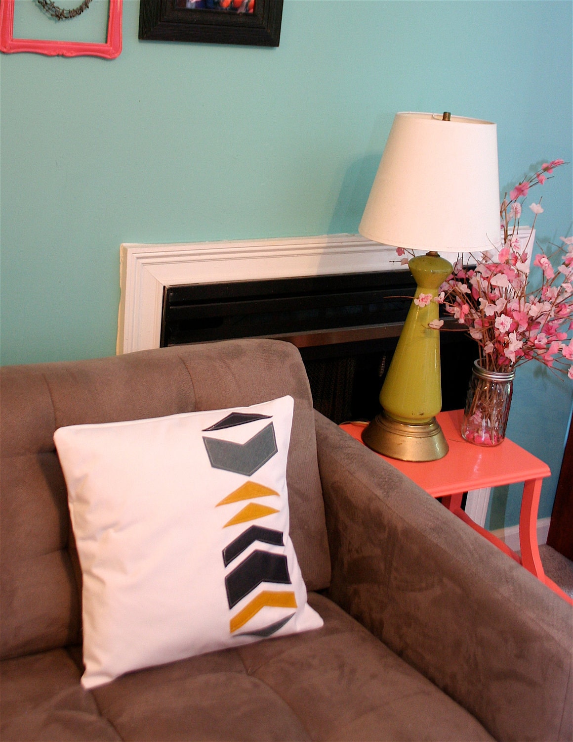Chevron Applique Pillow Cover