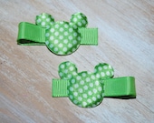 Mickey Mouse Green Dot Hair Clips - Buy 3 Items, Get 1 Free