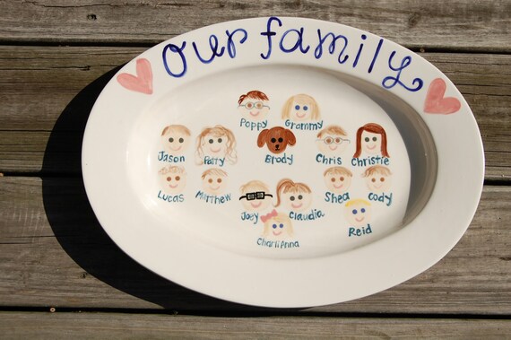 Personalized Family Platter - For Grandparents, Mothers, Families Il_570xn