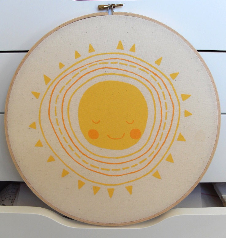 Hello Sunshine - Framed Fabric Screenprint