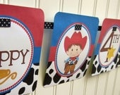 NEW - Cowboy Cuties - Cowboy Happy Birthday Banner - Choose Your Favorite Cowboy
