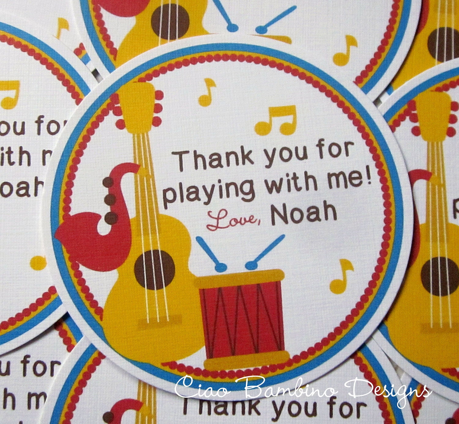 NEW- Let's Make Music - Favor Tags for Boys