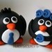 Custom Round Penguin Wedding Cake Topper