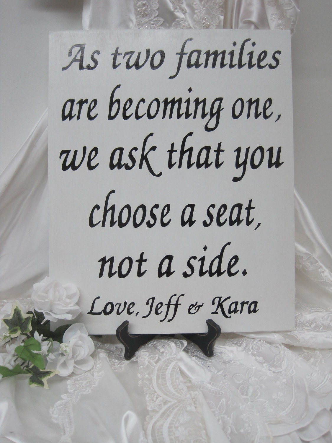 Rustic Wedding Sign Xlarge 16 x 20 Directional Two Families become One Choose a Seat Not a Side Ceremony Reception Personalized