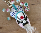 Japanese Kabuki Mask Necklace