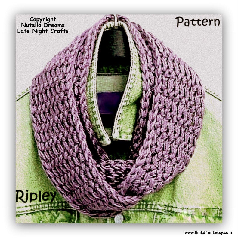 Instant Etsy Download PATTERN - Ripley Eternity Circle Scarf Crochet Pattern -Wonderful Texture - Unisex
