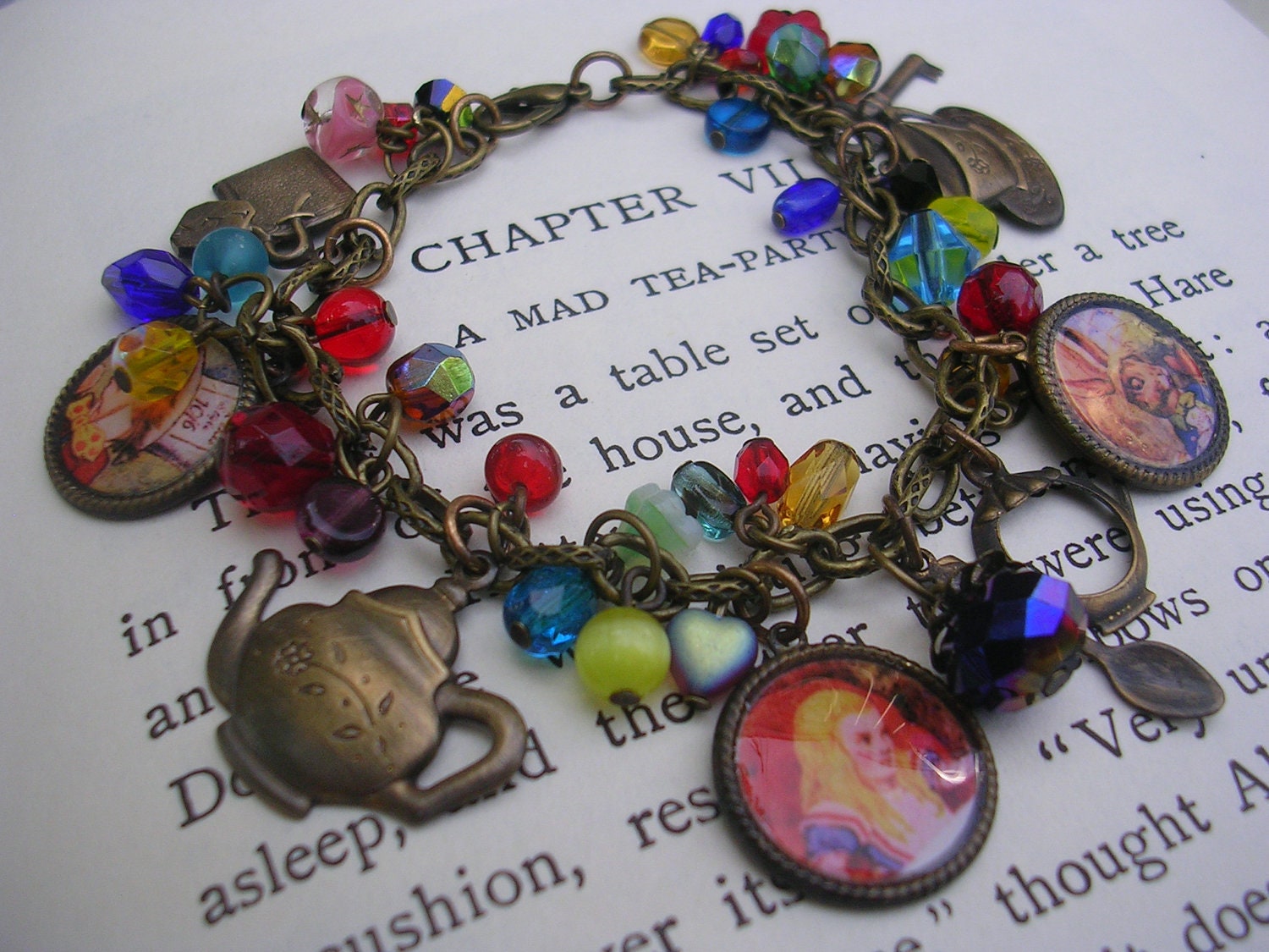 Charming Vintage Mad Tea Party Bracelet