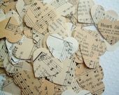 Vintage Love Music  Hearts - Hymnal Sheet Music Confetti wedding party decor favor