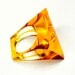 1960s Ring Lucite Plastic Geometric Mod Orange