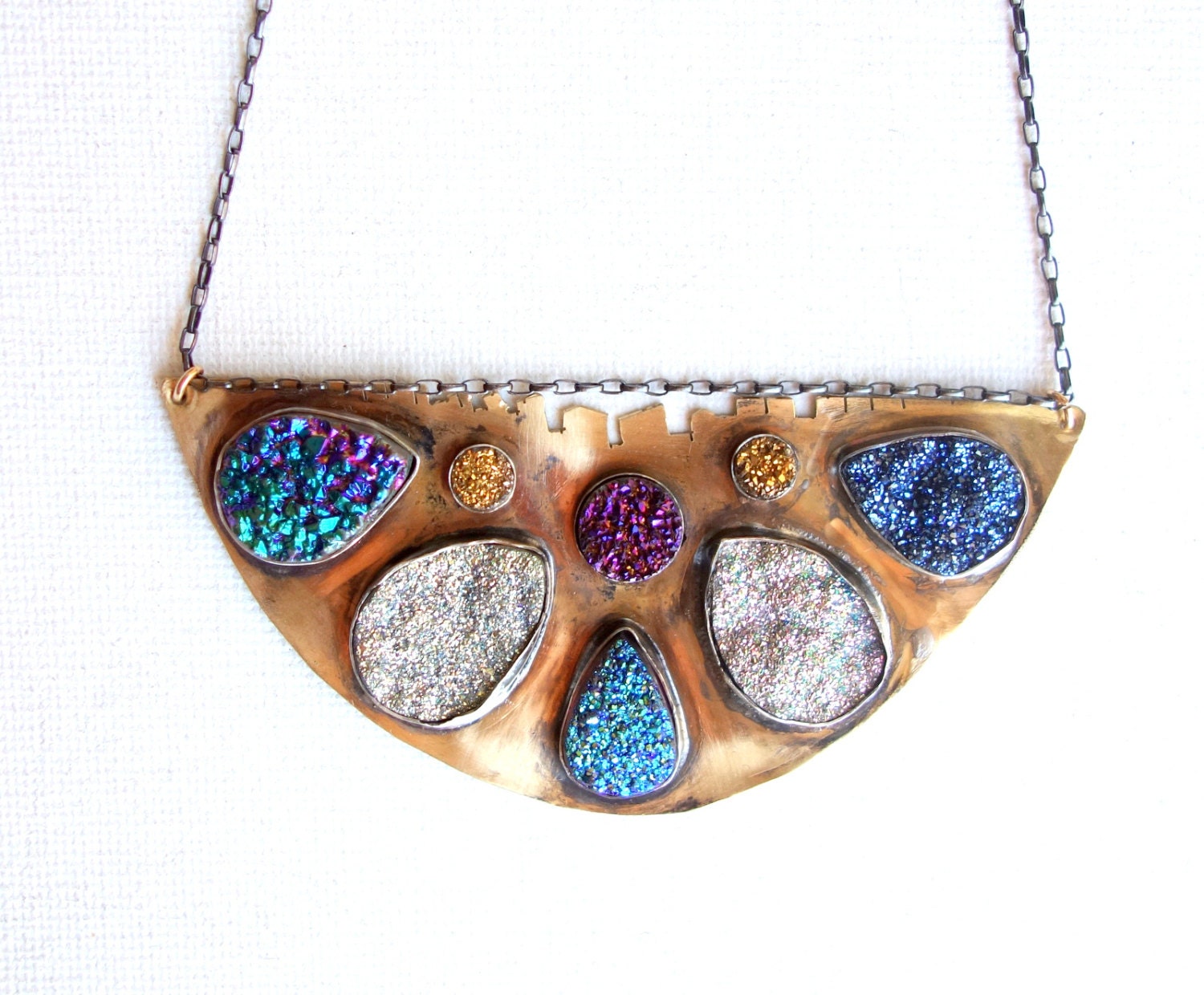 Drusy Relic Neck Plate Necklace