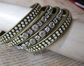 Eternal Spark- vintage Austrian and Swarovski crystal rhinestone bangle bracelet