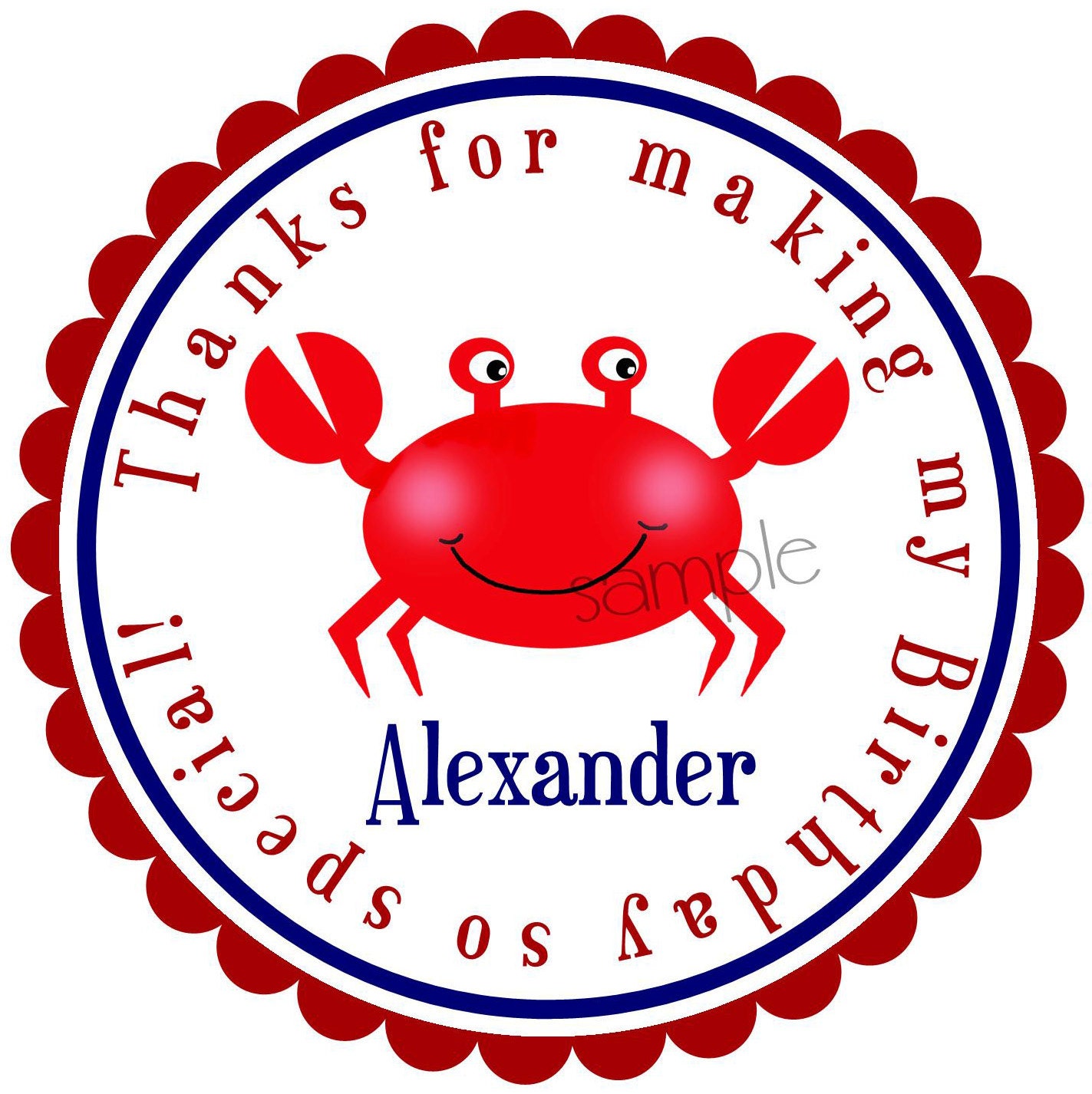 Crab Stickers, nautical stickers,Gift stickers, Gift Labels, Birthday party, Birthday, Children, Labels, favor, Pink or Blue Il_570xn