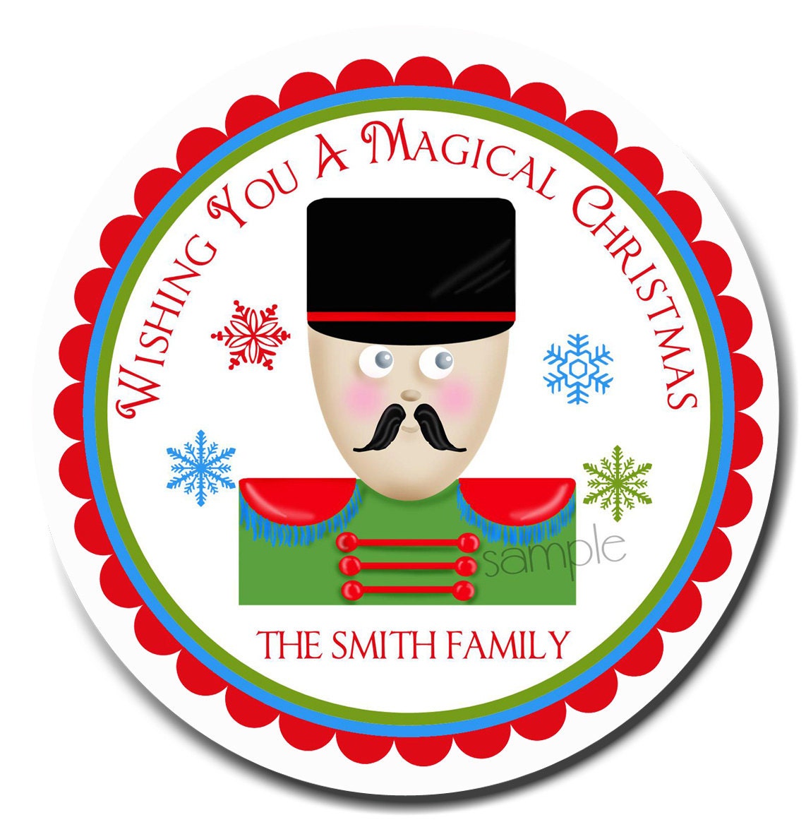 Personalized Christmas Stickers, Toy Soldier, stickers, gift stickers, Labels, Seals, Favor, Gift, Present, Set of 12 Il_570xn