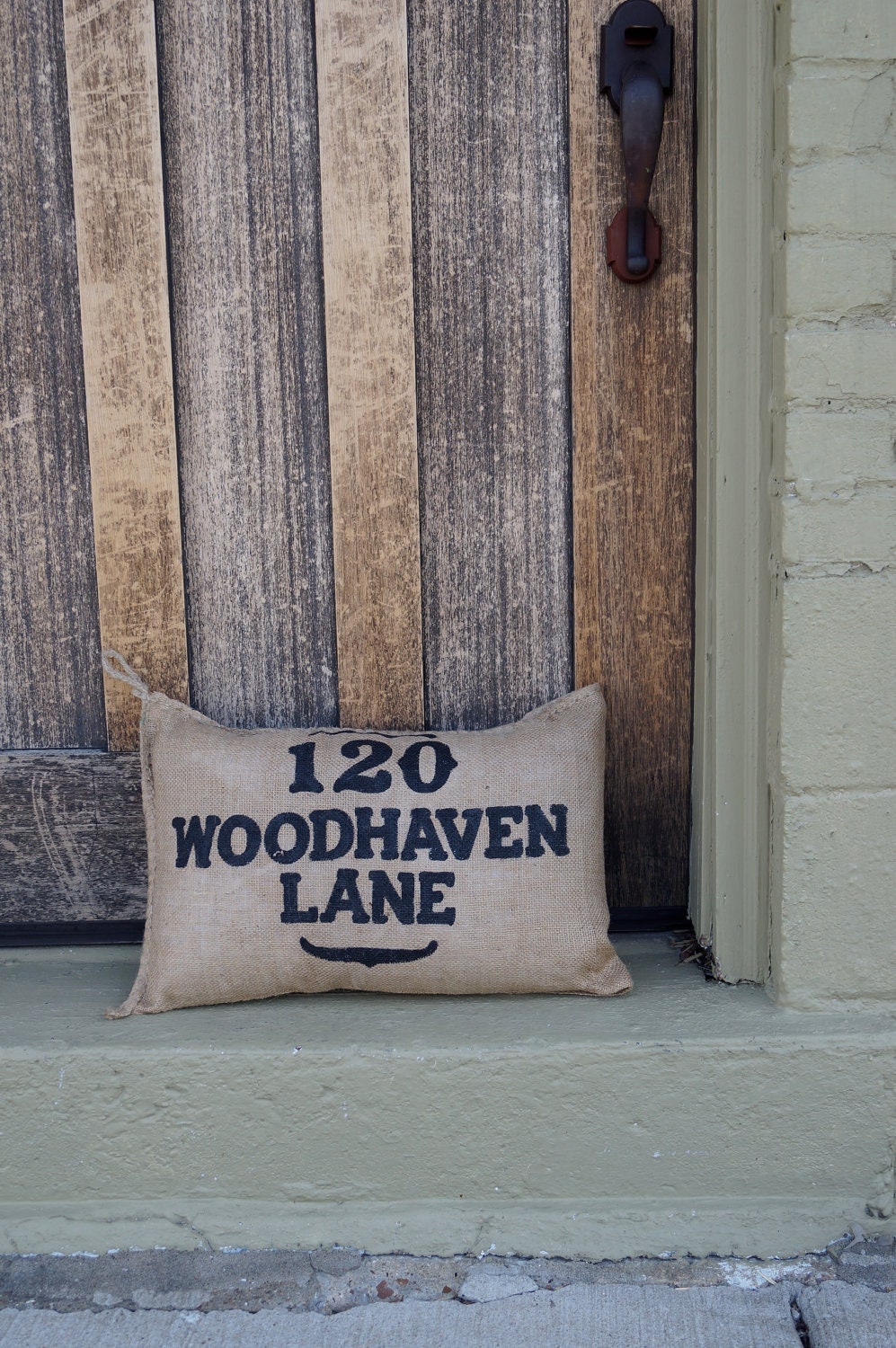 Burlap Charley Address Pillow