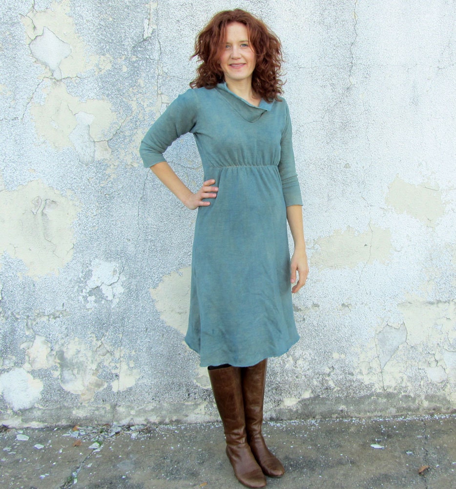 Fleece Freya Below Knee Dress (organic hemp/cotton fleece)