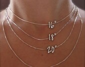 Sterling Silver Box Chain 16, 18, 20 or 22 inch.
