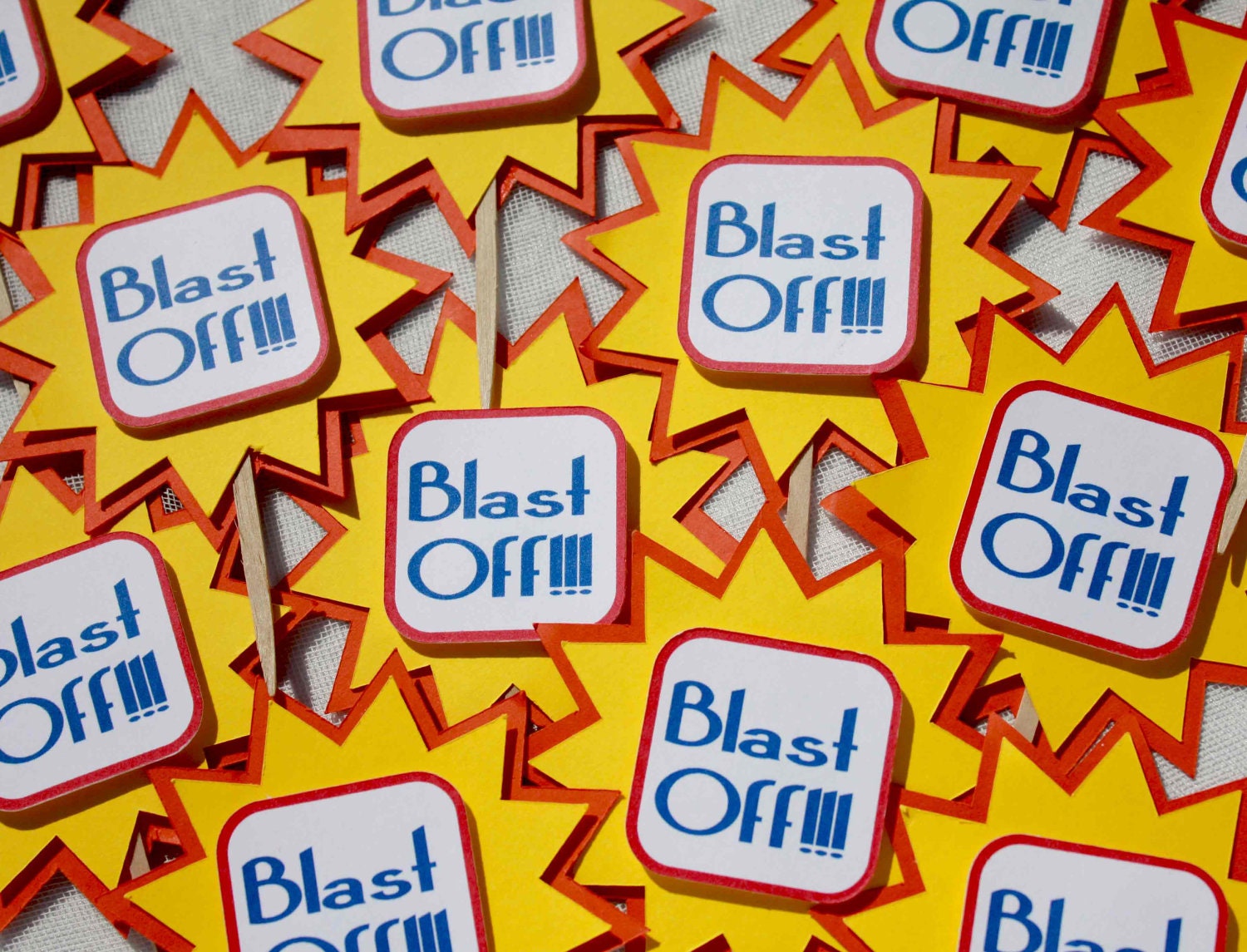 Blast off cupcake toppers Birthday Party Decoration