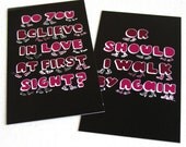 Do You Believe In Love at First Sight pick up line cards