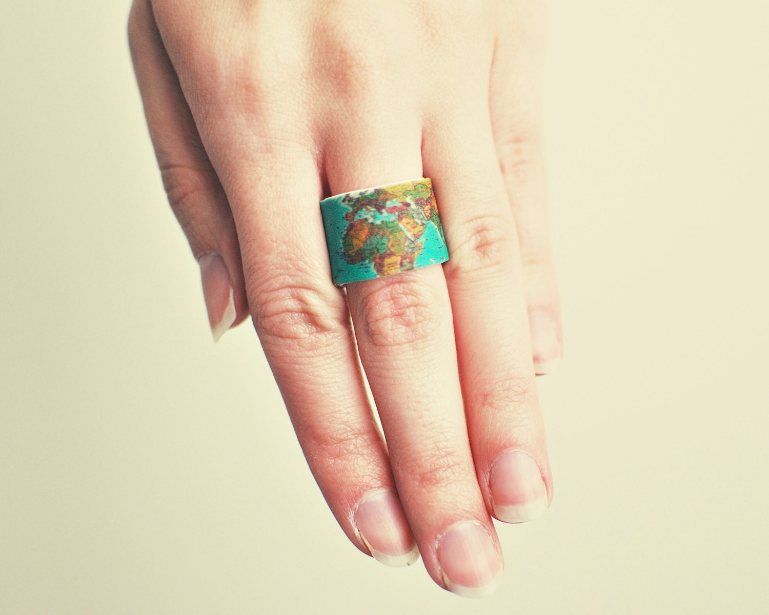 World Map Wrap Ring
