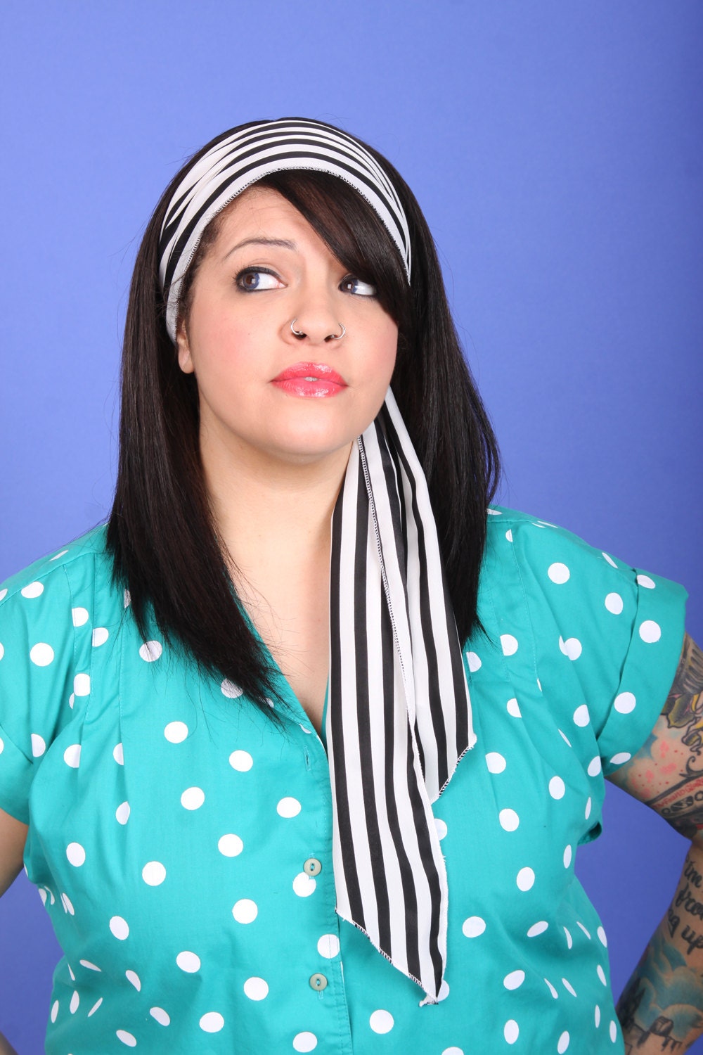 Versatile Vintage Scarf- Blackstripe