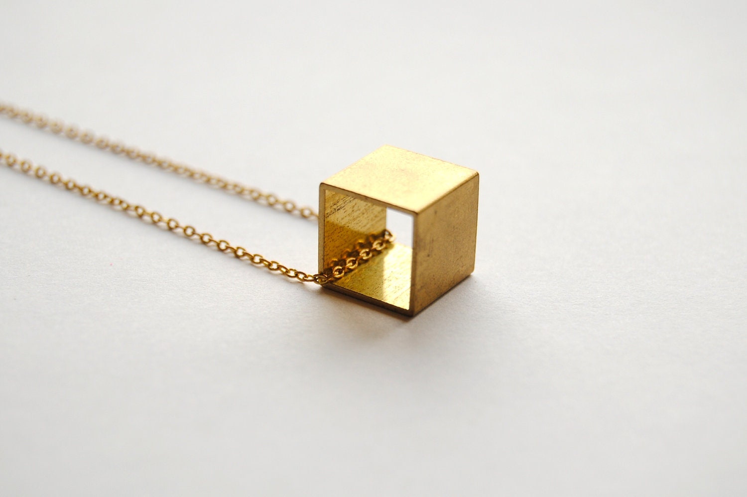 Vintage Cube Necklace - Handmade Jewelry - Free Shipping in the US - Summer Fashion