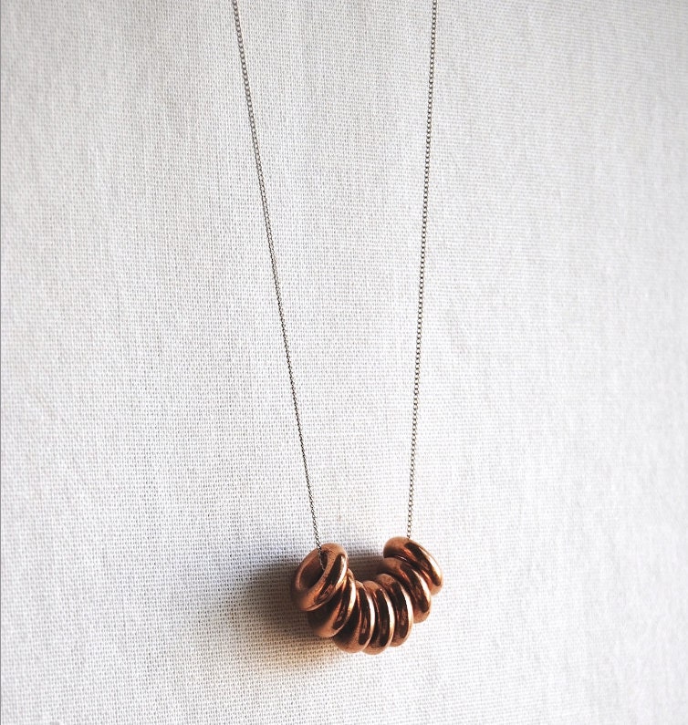 Vintage Donut Beads Necklace - Handmade Jewelry - Free Shipping in the US - Summer Fashion