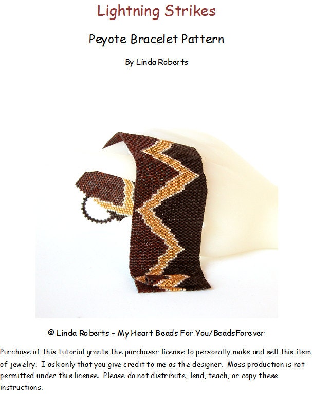 Pattern Only Lightning Strikes Peyote Bracelet