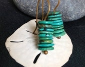 Turquoise Stack Earrings on Brass