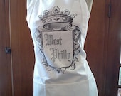 West Philly Apron, crown design, adjustable, unisex, black or white