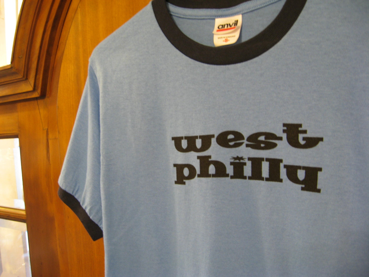 West Philly Baltimore 34 Tee - Mens Ringer in Blue or Gray