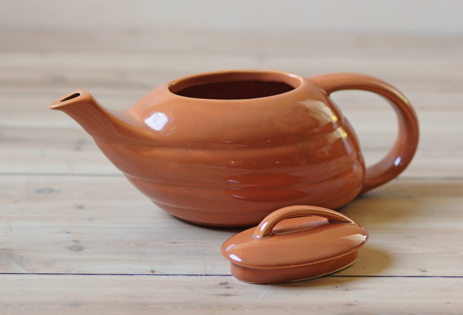 rust ceramic teapot