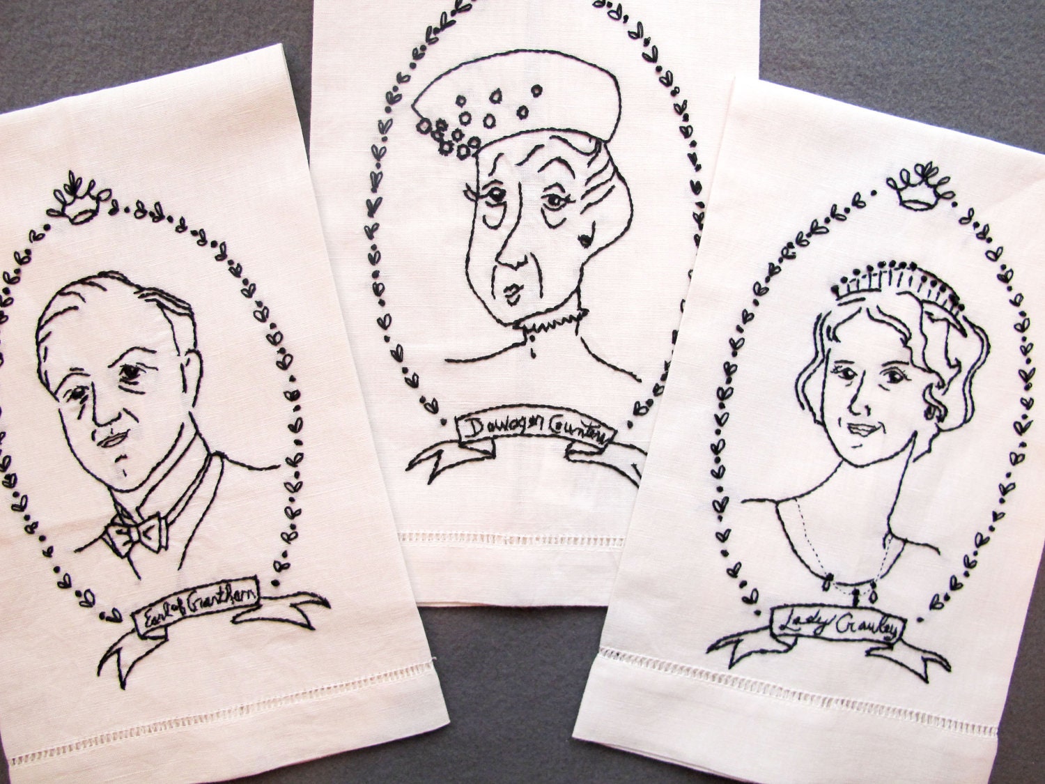 PDF- "Downton Abbey-The Dowager Countess with the Earl and Duchess"-April Heather Art Embroidery Pattern