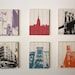 New York City - Large MOUNTED set of 6 Dark City Series Prints