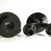 Vintage Candle Holders Fostoria Black Glass 1930s George Sakier Double Candlesticks Art Deco Pair
