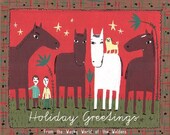 Set of 10 Cards of your Custom Sara Pulver 3crows Pet Portrait - Hilarious Christmas or Holiday Card