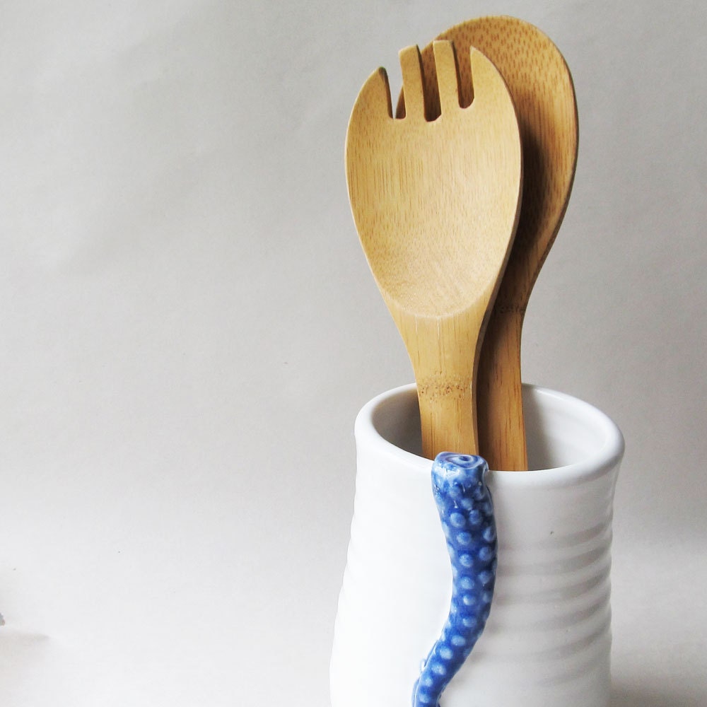 Slimey Blue Tentacle Monster Attacks Innocent Little Kitchen Accessory READY TO SHIP
