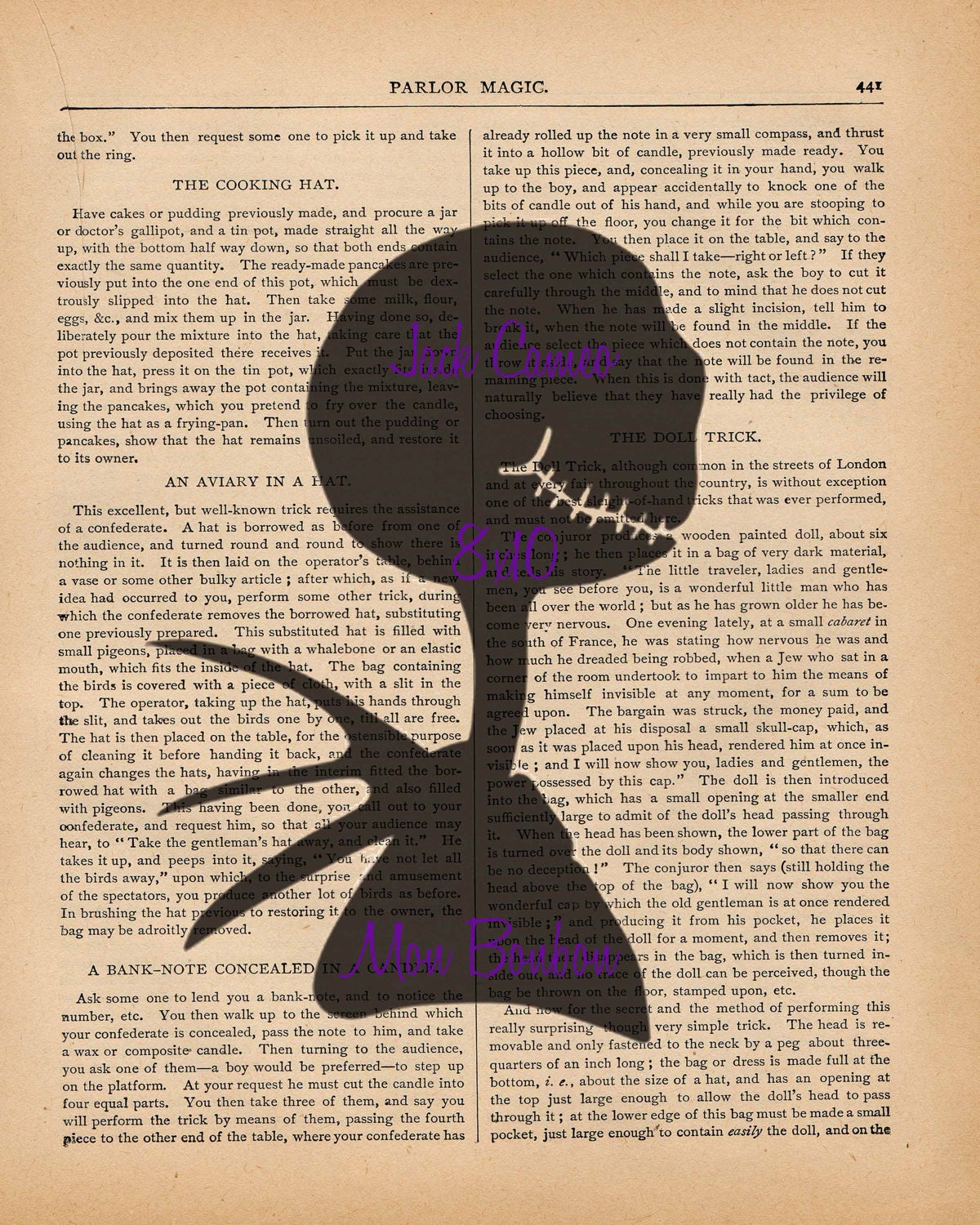 Jack Skellington Cameo Nightmare Before Christmas Digital Collage Dictionary Art - DIY You Print - INSTANT DOWNLOAD