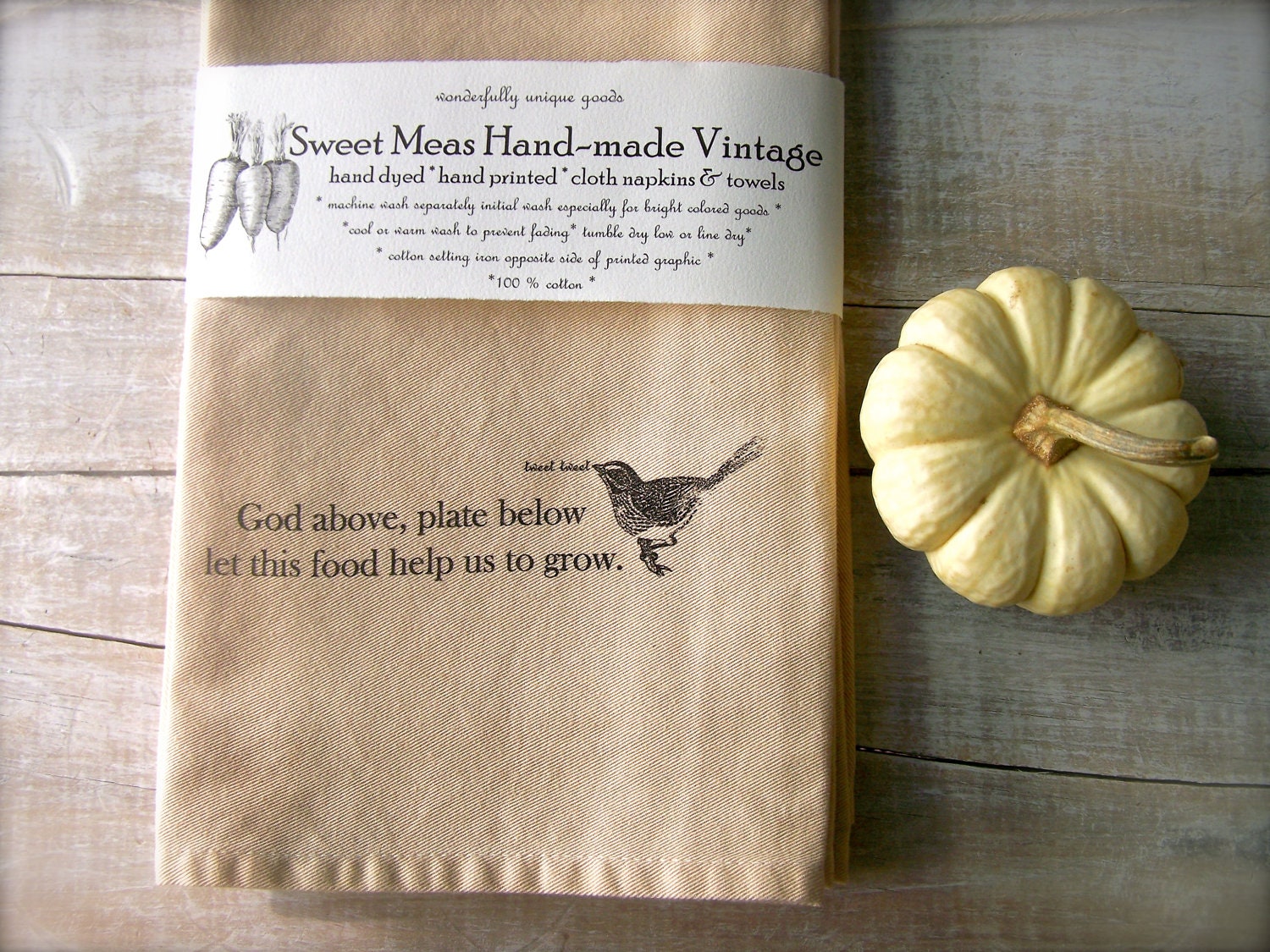 Urban Farmhouse Kitchen // Cloth Napkin // Table Napkins // Tea Stain // Rustic Cottage // Set of 6