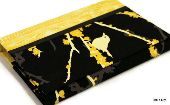 Handmade Nexus 7 Case Stand, Kindle Fire Cover, Kindle Fire HD Case, Nook Tablet, Small Tablet Case, Personalized, Black Sparrows
