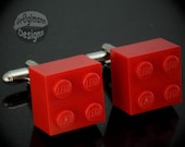 Red Brick Cufflinks :) made with LEGO bricks