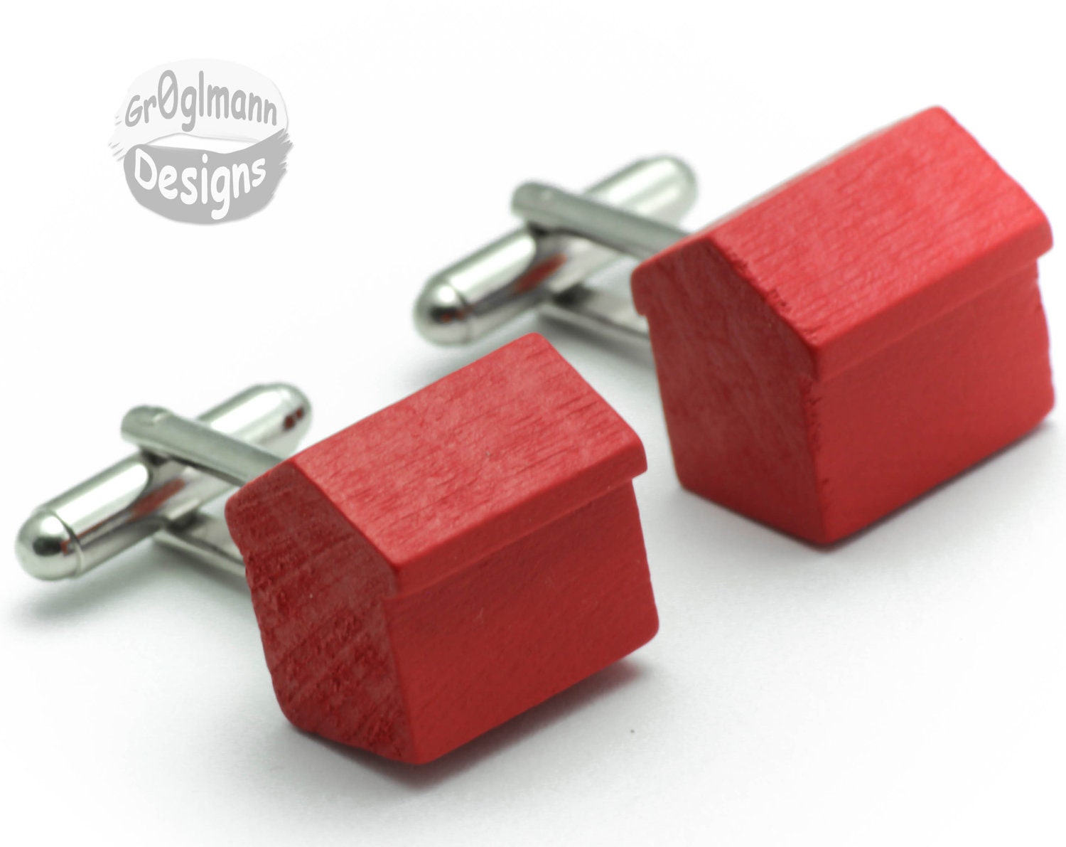 Monopoly Wooden Red Hotel Cufflinks