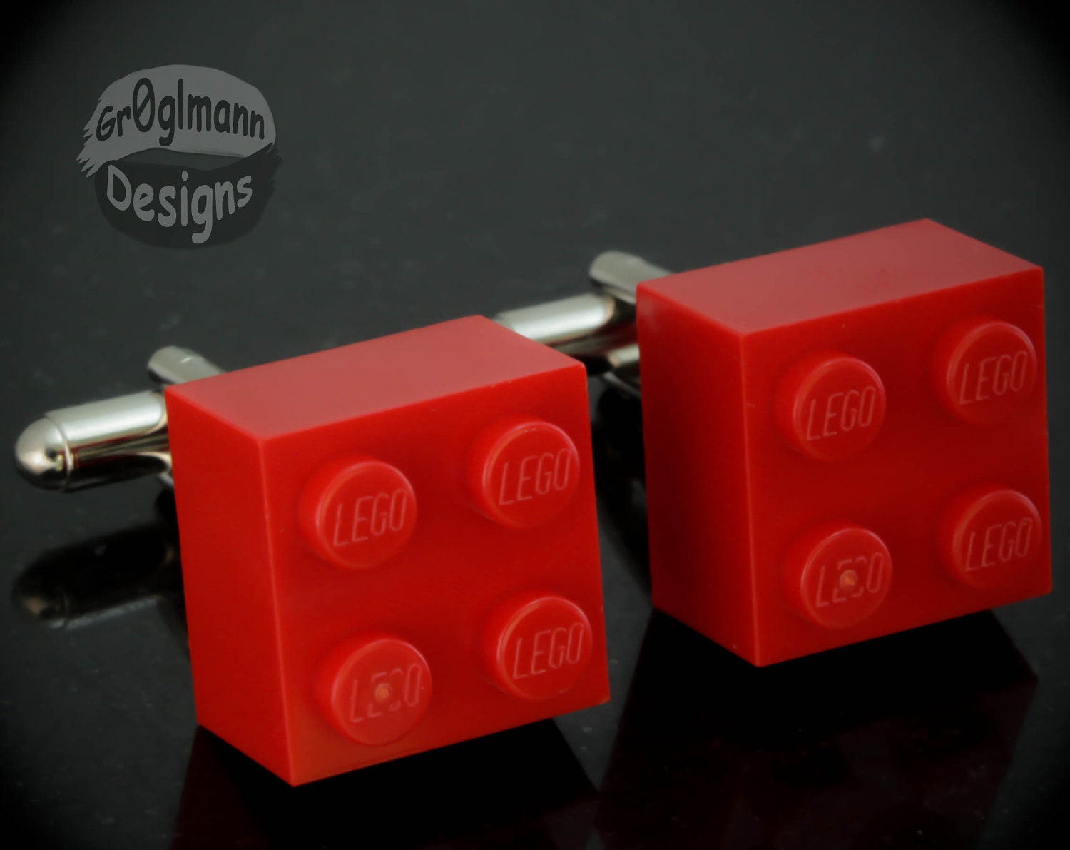Red Brick Cufflinks :) made with LEGO bricks