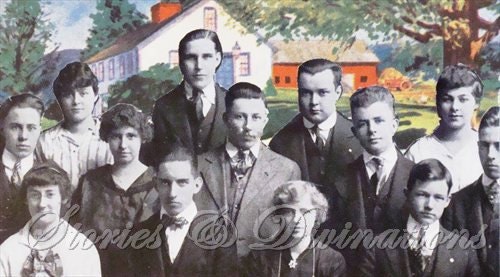 Handmade Collage Card - Party - Family Reunion - Class Reunion - Handmade Vintage Collage Card From StoriesDivinations