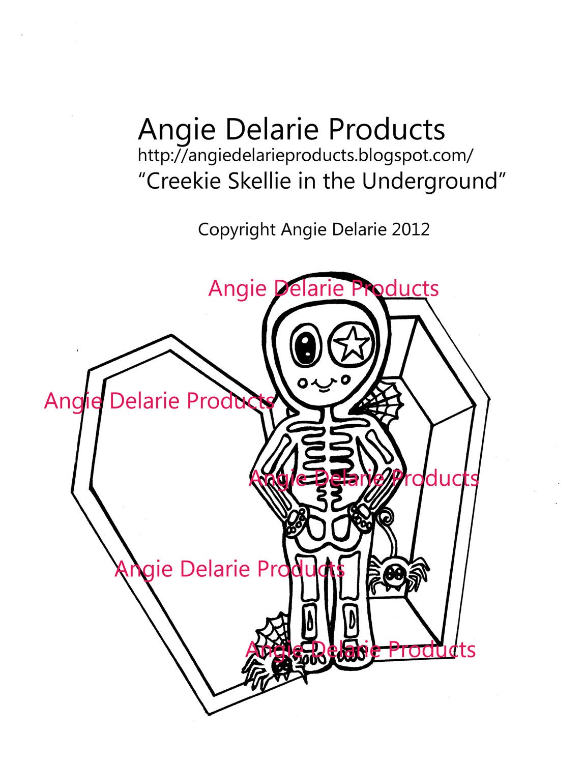Creeky Skellie in the Underground- Digital Stamp