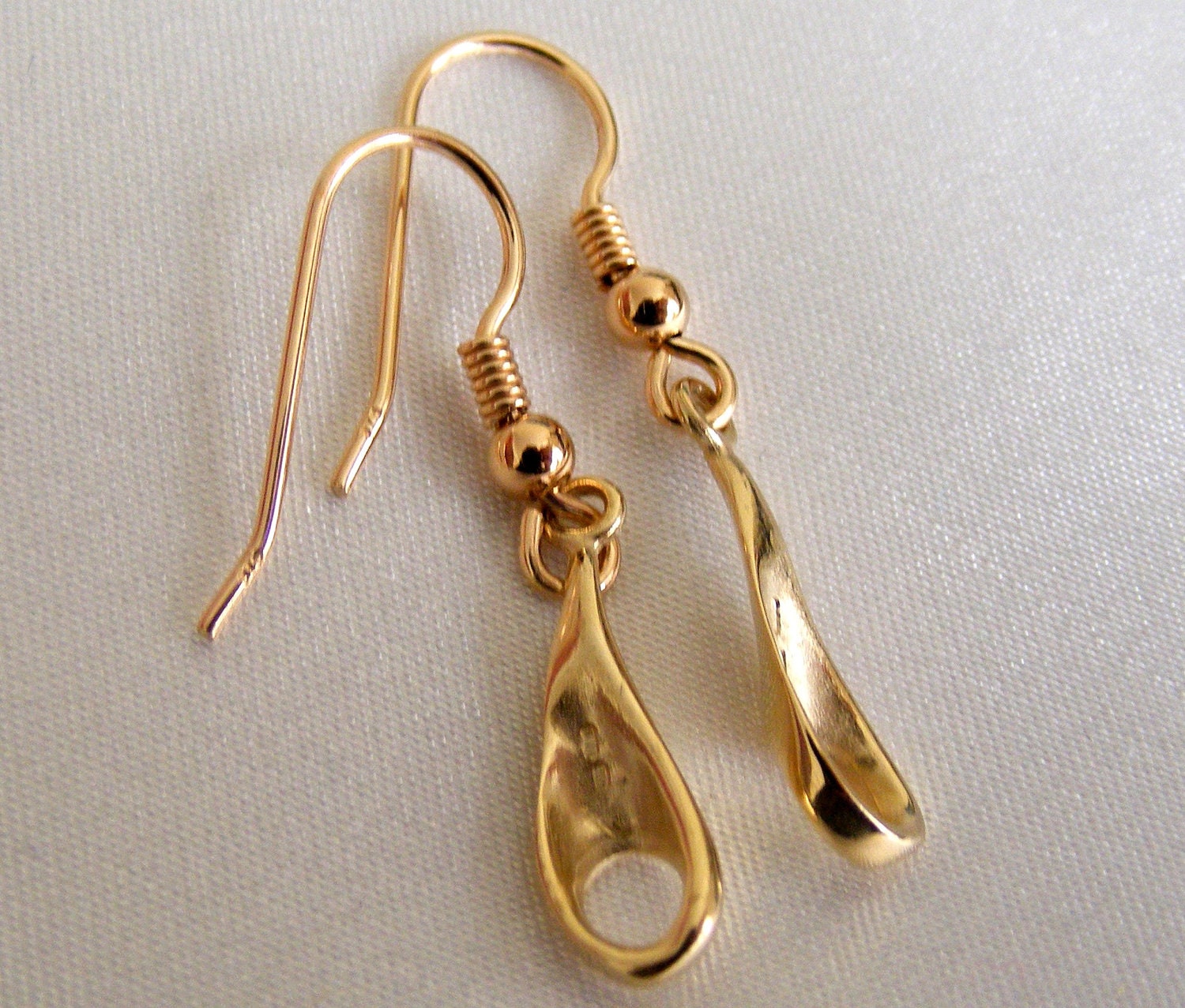 9k Gold Small Drop Unique Earrings - Made to Order