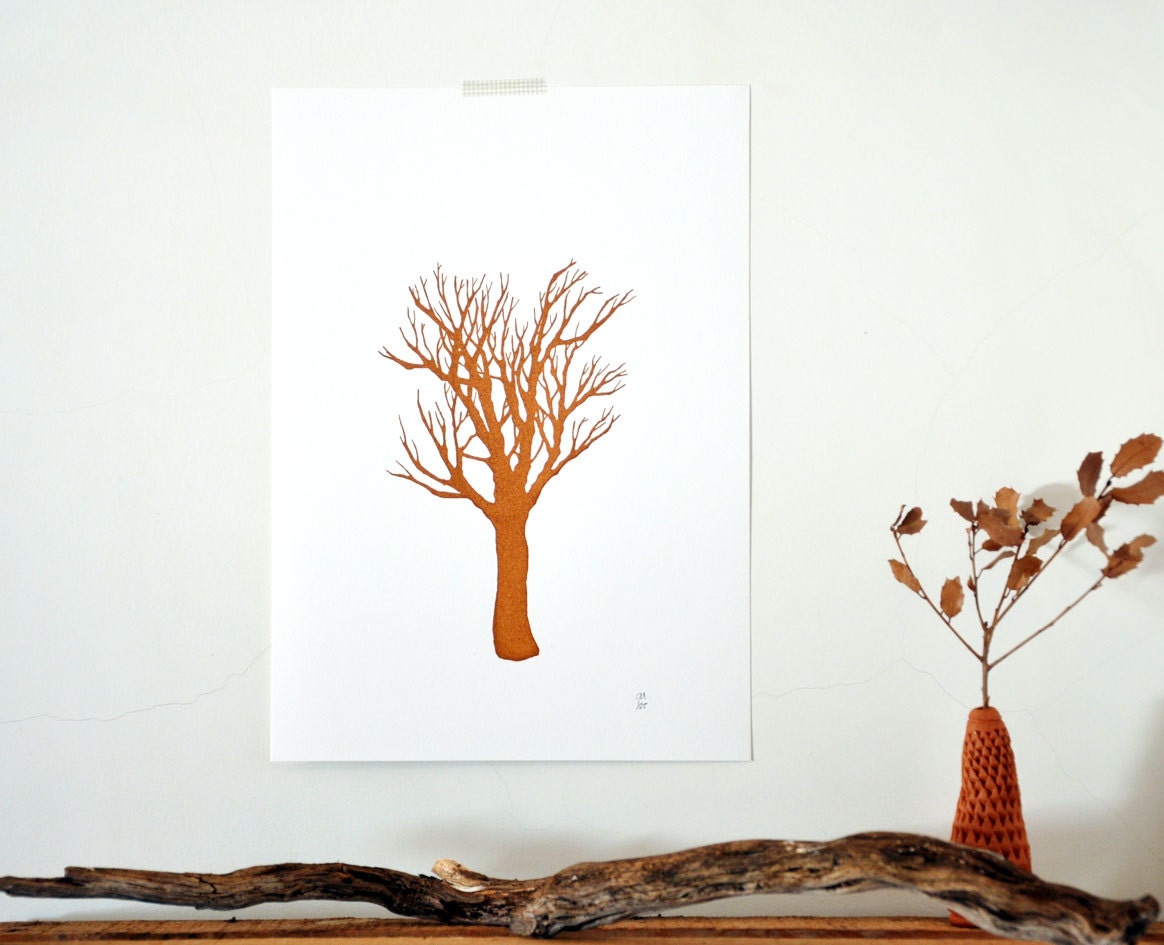 Rio de Mel's Tree - gocco screenprint